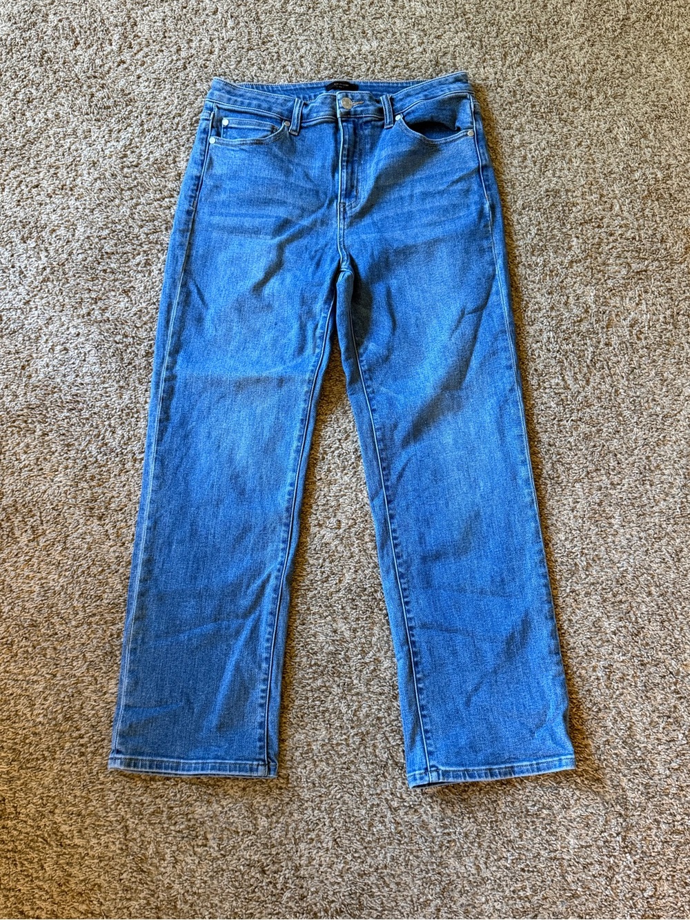 Quince Stretch High Rise Straight Jeans
